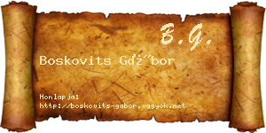 Boskovits Gábor névjegykártya