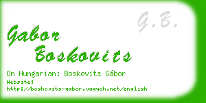 gabor boskovits business card